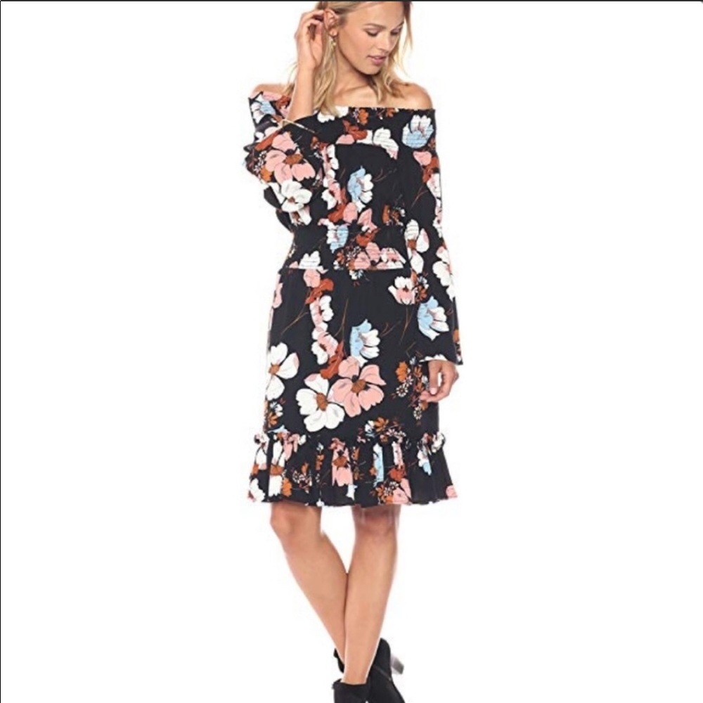 NWT Ella Moon Floral off shoulder ruffle dress